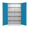 Univerzális fémszekrény 120 x 40 x 185 cm, hengerzár, kék - ral 5012