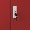 Univerzális fém szekrény tolóajtókkal 90 x 40 x 185 cm, hengerzár, piros - ral 3000
