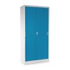 Univerzális fém szekrény tolóajtókkal 90 x 40 x 185 cm, hengerzár, kék - ral 5012