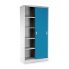 Univerzális fém szekrény tolóajtókkal 90 x 40 x 185 cm, hengerzár, kék - ral 5012