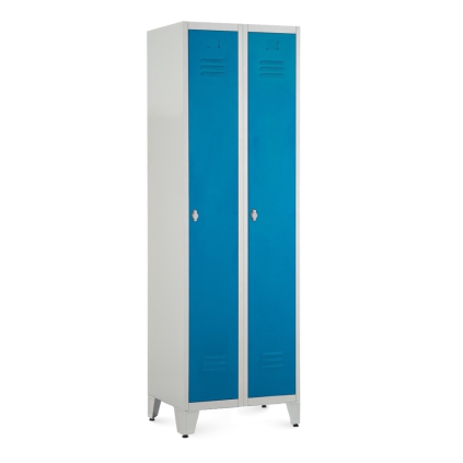 Dulap metalic, 60 x 50 x 191,5 cm, picioare reglabile, încuietoare pentru lacăt, albastru - ral 5012
