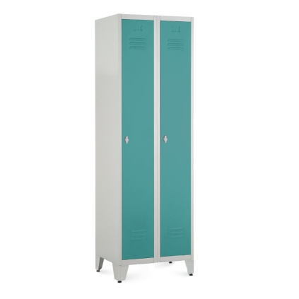 Dulap metalic, 60 x 50 x 191,5 cm, picioare reglabile, încuietoare pentru lacăt, verde - ral 6033