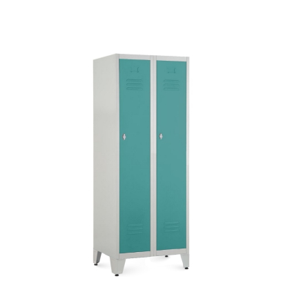 Dulap metalic, 60 x 50 x 161,5 cm, picioare reglabile, încuietoare pentru lacăt, verde - ral 6033