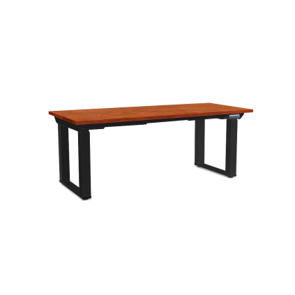 Masă înălțime reglabilă OfficeTech Strong 180 x 80 cm, picioare negre, cireș