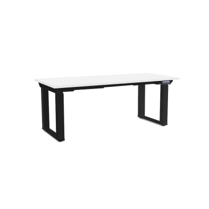 Masă înălțime reglabilă OfficeTech Strong 180 x 80 cm, picioare negre, alb