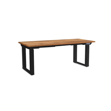 Masă înălțime reglabilă OfficeTech Strong 180 x 80 cm, picioare negre, stejar auriu