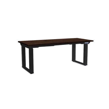 Masă înălțime reglabilă OfficeTech Strong 180 x 80 cm, picioare negre, wenge