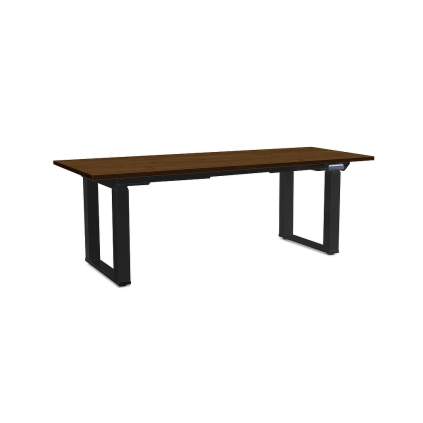Masă înălțime reglabilă OfficeTech Strong 200 x 80 cm, picioare negre, nuc