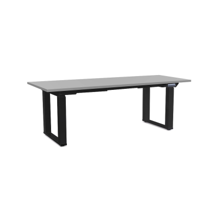 Masă înălțime reglabilă OfficeTech Strong 200 x 80 cm, picioare negre, gri deschis