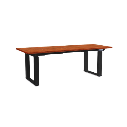Masă înălțime reglabilă OfficeTech Strong 200 x 80 cm, picioare negre, cireș