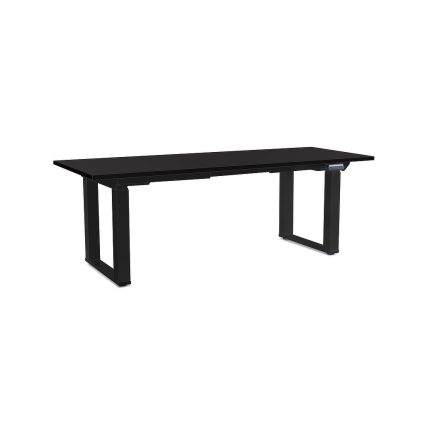 Masă înălțime reglabilă OfficeTech Strong 200 x 80 cm, picioare negre, negru