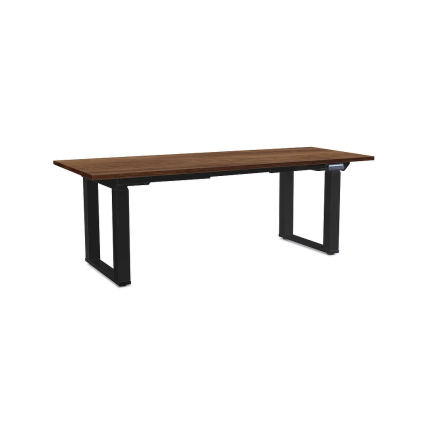 Masă înălțime reglabilă OfficeTech Strong 200 x 80 cm, picioare negre, stejar silverjack