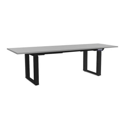 Masă înălțime reglabilă OfficeTech Strong 240 x 80 cm, picioare negre, gri deschis