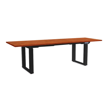 Masă înălțime reglabilă OfficeTech Strong 240 x 80 cm, picioare negre, cireș