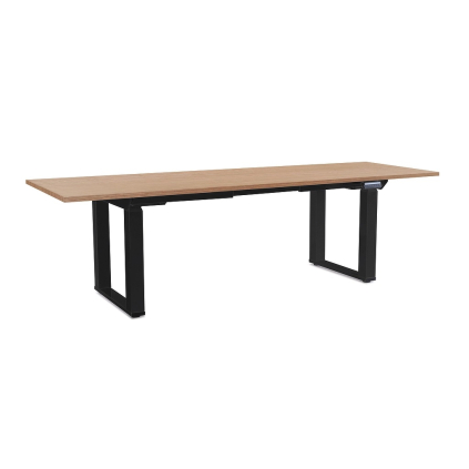 Masă înălțime reglabilă OfficeTech Strong 240 x 80 cm, picioare negre, stejar