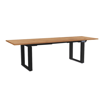 Masă înălțime reglabilă OfficeTech Strong 240 x 80 cm, picioare negre, stejar kraft