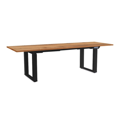 Masă înălțime reglabilă OfficeTech Strong 240 x 80 cm, picioare negre, stejar auriu