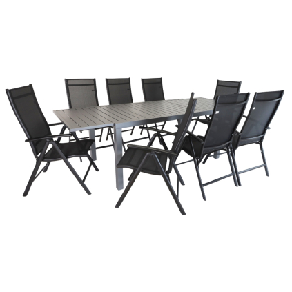Set de grădină Rosalio - 8 locuri, negru