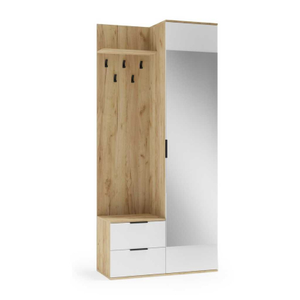 Set mobilier hol Garner, stejar auriu / alb