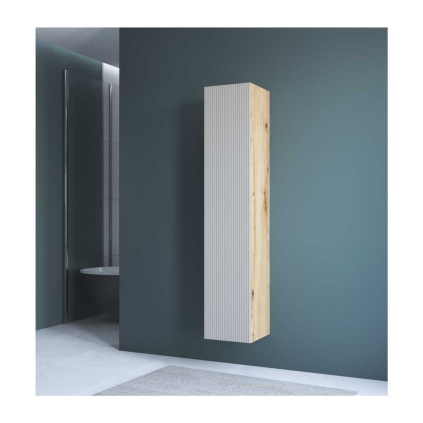 Dulap suspendat pentru baie Pulcro, crem / stejar artisan