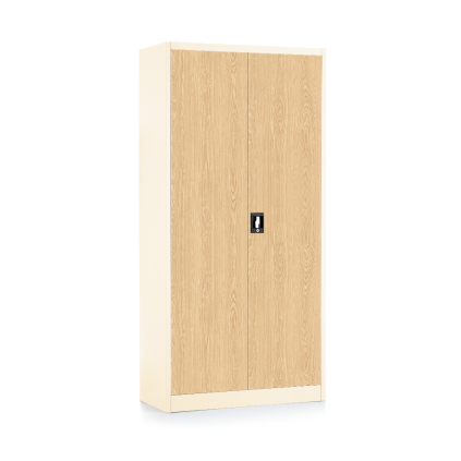 Dulap metalic universal cu imitație de lemn, 90 x 40 x 185 cm, încuietoare cu cilindru, fag / ral 9003