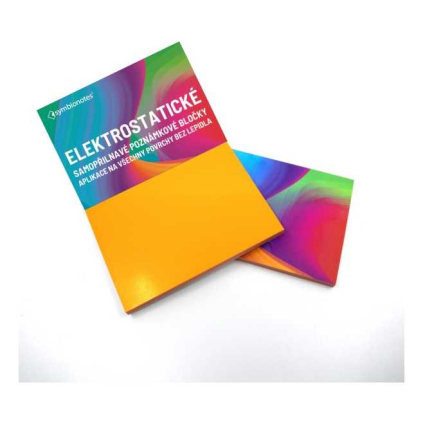 Bloc mic de notițe electrostatic Symbionotes 7 x 10 cm - 100 foi, portocaliu