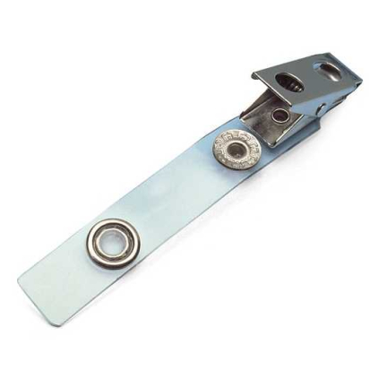 Clips cu buton pentru etichetă - 100 buc, argint / transparent