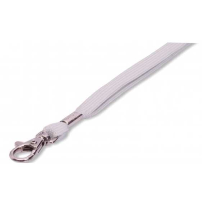 Șnur de gât cu carabină ROSE - 50 buc, gri