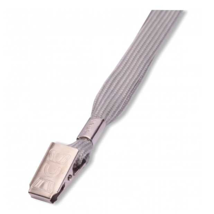 Șnur de gât cu clips LILY - 50 buc, gri