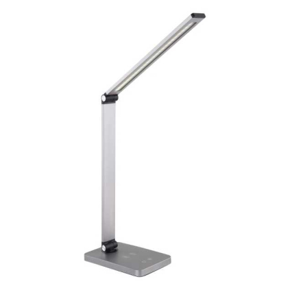 Lampă de masă Platinet 10 W, încărcare wireless + USB, argint