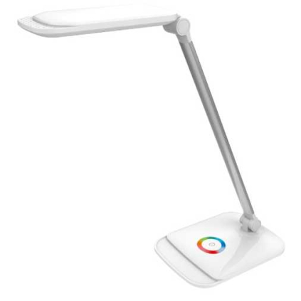 Lampă de masă Platinet 18 W, modul de noapte + USB, alb