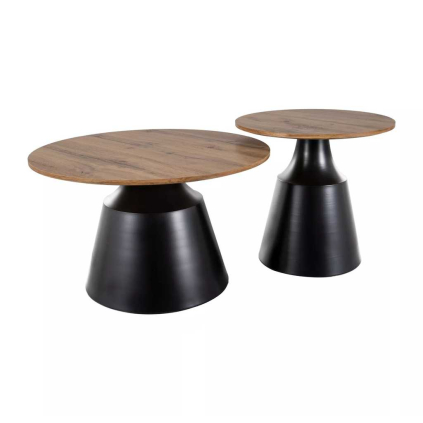 Măsuță de cafea Kioni II, stejar artisan / negru