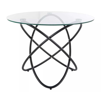 Masă de bucătărie Acuto, transparent / negru