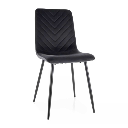 Scaun de bucătărie Freville Velvet, negru