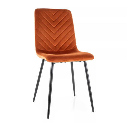 Scaun de bucătărie Freville Velvet, portocaliu