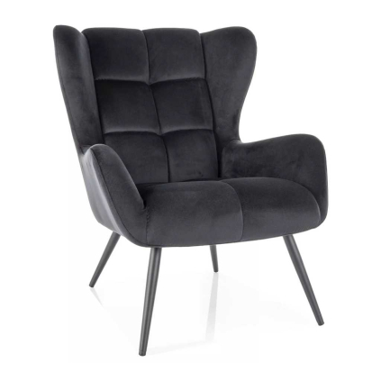 Fotoliu Arroyal Velvet, negru