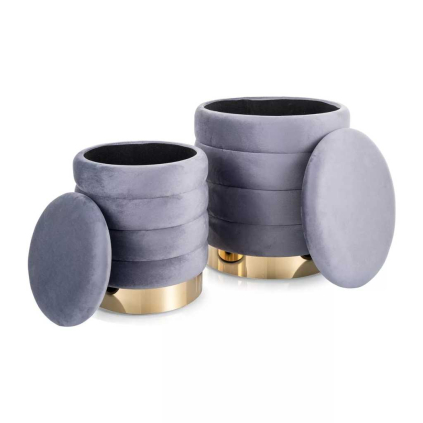 Taburet Bonfol Velvet, gri