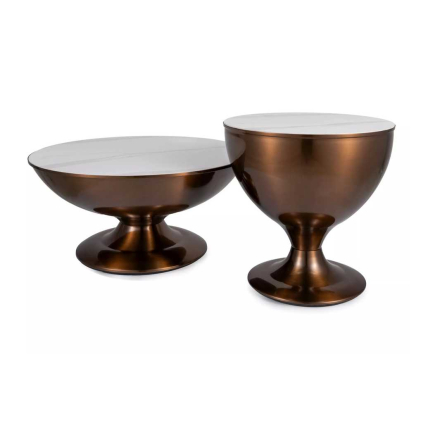 Măsuță de cafea Calvari, marmură / bronz