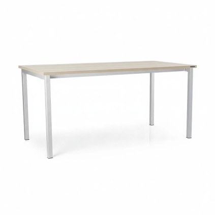 Masă universală cu picioare metalice 160 x 80 cm, frasin alb
