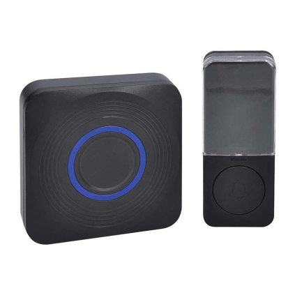 Sonerie wireless pe baterii / USB 1L73, 200m, learning code, negru