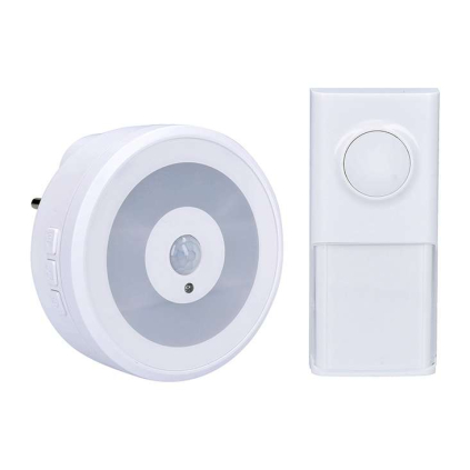 Sonerie wireless la priză cu lumină de noapte 1L72, 250m, learning code, alb