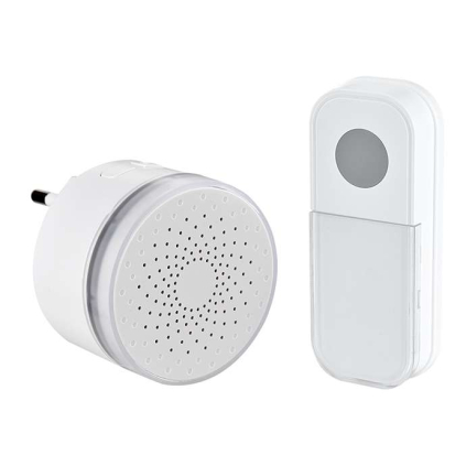 Sonerie wireless la priză 1L77, 180m, learning code, alb