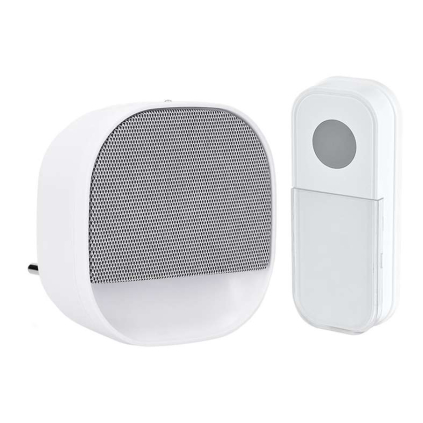 Sonerie wireless la priză cu lumină de noapte 1L81, 180m, learning code, alb