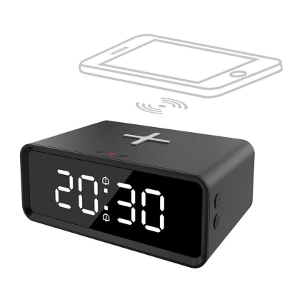 Ceas cu încărcare wireless Qi CA07, negru