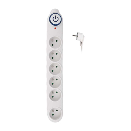 Protecție la supratensiune 6 prize – 5m, alb
