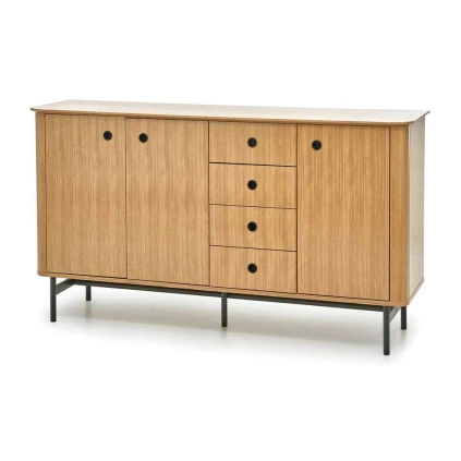 Comodă Passos, stejar / negru