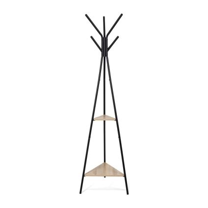 Cuier de podea Arroyo, negru / lemn natural