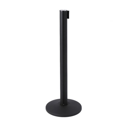 Barieră, centură retractabilă de 2,7 m, negru lucios, negru