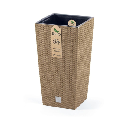 Ghiveci ECO WOOD II, 29 cm, pătrat, maro