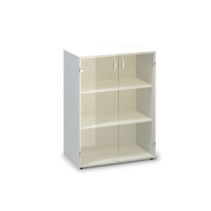 Dulap din sticlă medie ProOffice 80 x 45,8 x 106,3 cm, Alb